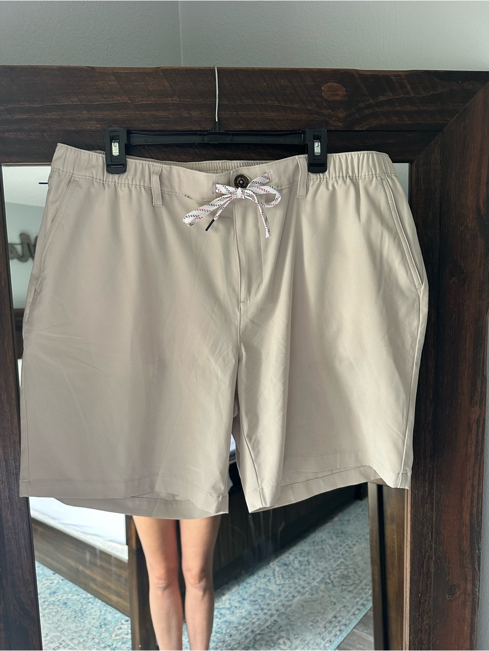 chubbies Light Beige Drawstring Hybrid Shorts